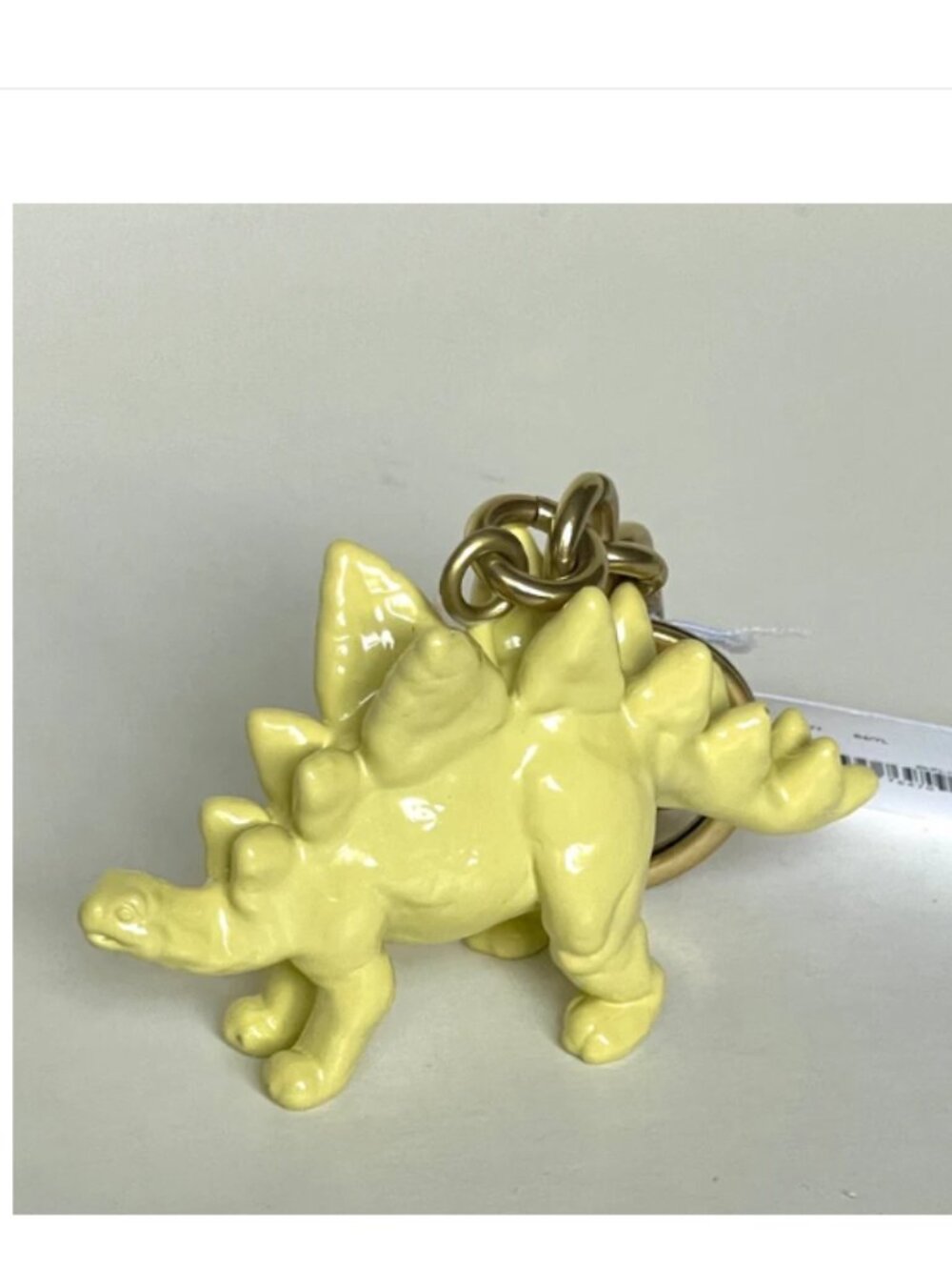 Coach Stegosaurus Bag Charm CAX77 Yellow Enamel Brass Key Ring